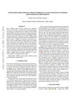 Annotation-Free MIDI-to-Audio Synthesis via Concatenative Synthesis and Generative Refinement