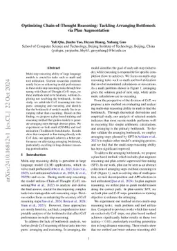 Optimizing Chain-of-Thought Reasoning: Tackling Arranging Bottleneck via
  Plan Augmentation