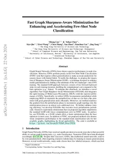 Fast Graph Sharpness-Aware Minimization for Enhancing and Accelerating
  Few-Shot Node Classification