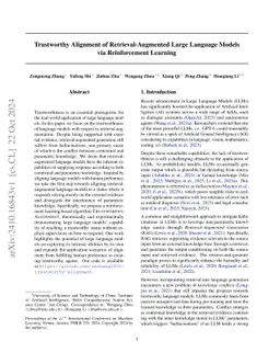 Trustworthy Alignment of Retrieval-Augmented Large Language Models via
  Reinforcement Learning