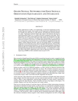 Graph Neural Networks for Edge Signals: Orientation Equivariance and Invariance