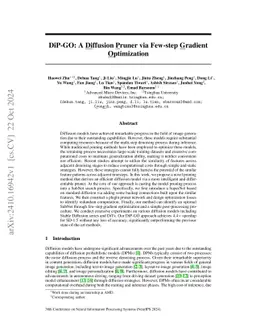 DiP-GO: A Diffusion Pruner via Few-step Gradient Optimization