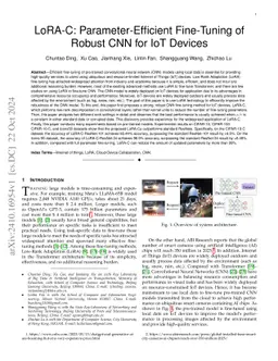 LoRA-C: Parameter-Efficient Fine-Tuning of Robust CNN for IoT Devices