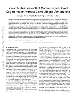 Towards Real Zero-Shot Camouflaged Object Segmentation without
  Camouflaged Annotations