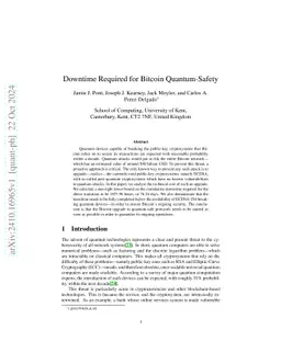 Downtime Required for Bitcoin Quantum-Safety