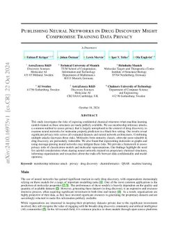 Publishing Neural Networks in Drug Discovery Might Compromise Training
  Data Privacy