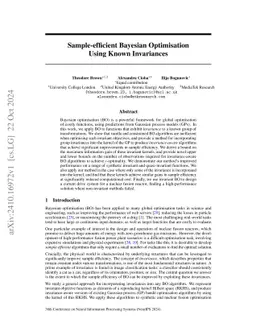 Sample-efficient Bayesian Optimisation Using Known Invariances