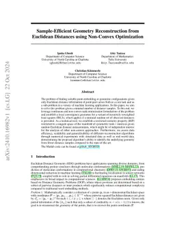 Sample-Efficient Geometry Reconstruction from Euclidean Distances using
  Non-Convex Optimization