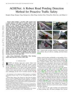 AGSENet: A Robust Road Ponding Detection Method for Proactive Traffic
  Safety