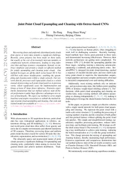 Joint Point Cloud Upsampling and Cleaning with Octree-based CNNs