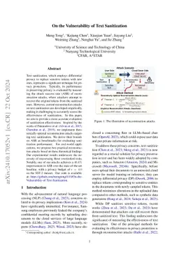 On the Vulnerability of Text Sanitization