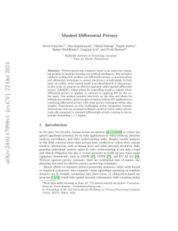 Masked Differential Privacy