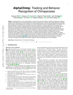 AlphaChimp: Tracking and Behavior Recognition of Chimpanzees