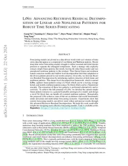 LiNo: Advancing Recursive Residual Decomposition of Linear and Nonlinear Patterns for Robust Time Series Forecasting