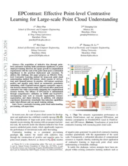EPContrast: Effective Point-level Contrastive Learning for Large-scale
  Point Cloud Understanding