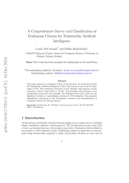 A Comprehensive Survey and Classification of Evaluation Criteria for
  Trustworthy Artificial Intelligence