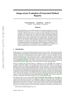 Image-aware Evaluation of Generated Medical Reports