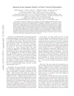 Quantum Large Language Models via Tensor Network Disentanglers
