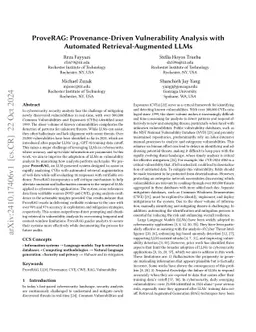 ProveRAG: Provenance-Driven Vulnerability Analysis with Automated Retrieval-Augmented LLMs