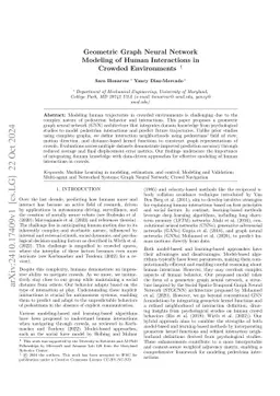 Geometric Graph Neural Network Modeling of Human Interactions in Crowded
  Environments