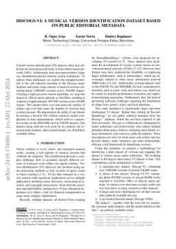 Discogs-VI: A Musical Version Identification Dataset Based on Public
  Editorial Metadata