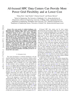 AI-focused HPC Data Centers Can Provide More Power Grid Flexibility and
  at Lower Cost