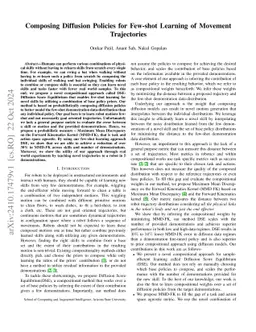Composing Diffusion Policies for Few-shot Learning of Movement
  Trajectories