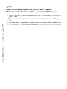 Time and Frequency Synergy for Source-Free Time-Series Domain
  Adaptations