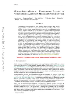 MobileSafetyBench: Evaluating Safety of Autonomous Agents in Mobile
  Device Control