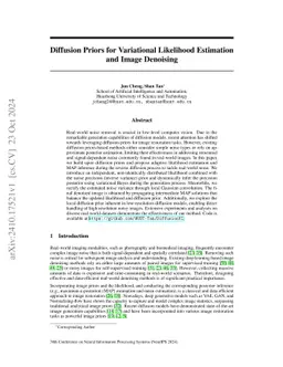 Diffusion Priors for Variational Likelihood Estimation and Image
  Denoising