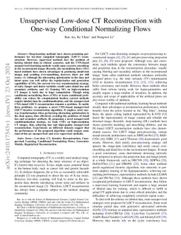 Unsupervised Low-dose CT Reconstruction with One-way Conditional
  Normalizing Flows
