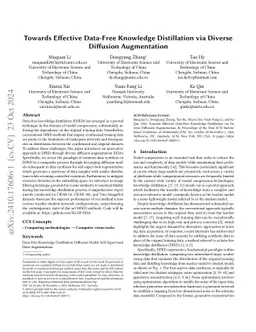 Towards Effective Data-Free Knowledge Distillation via Diverse Diffusion
  Augmentation