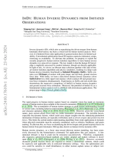 ImDy: Human Inverse Dynamics from Imitated Observations