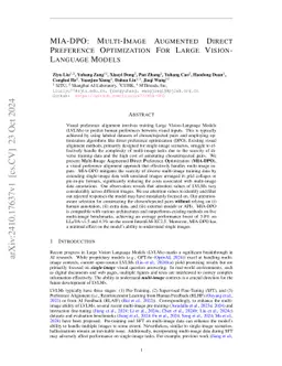 MIA-DPO: Multi-Image Augmented Direct Preference Optimization For Large
  Vision-Language Models