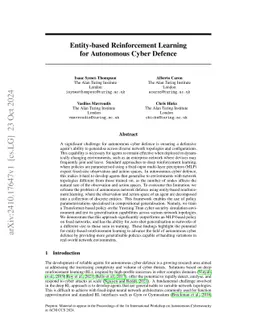 Entity-based Reinforcement Learning for Autonomous Cyber Defence