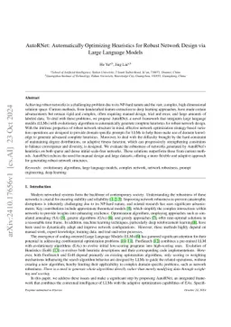 AutoRNet: Automatically Optimizing Heuristics for Robust Network Design
  via Large Language Models