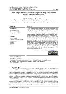 New Insight in Cervical Cancer Diagnosis Using Convolution Neural
  Network Architecture