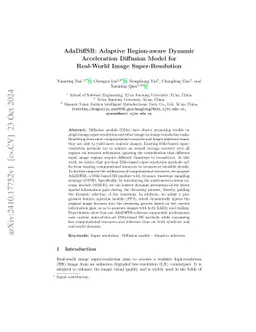 AdaDiffSR: Adaptive Region-aware Dynamic Acceleration Diffusion Model
  for Real-World Image Super-Resolution