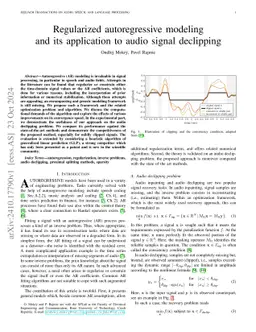 Regularized autoregressive modeling and its application to audio signal reconstruction