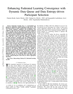 Enhancing Federated Learning Convergence with Dynamic Data Queue and
  Data Entropy-driven Participant Selection