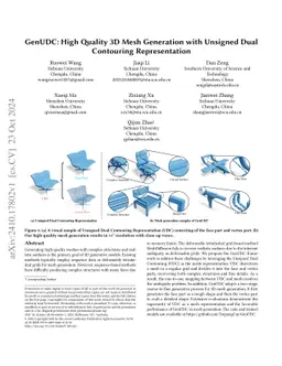 GenUDC: High Quality 3D Mesh Generation with Unsigned Dual Contouring
  Representation