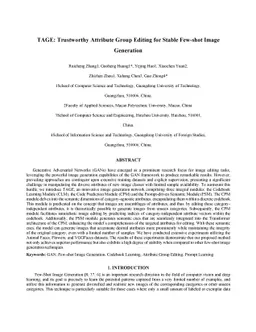 TAGE: Trustworthy Attribute Group Editing for Stable Few-shot Image
  Generation