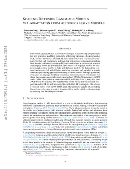 Scaling Diffusion Language Models via Adaptation from Autoregressive Models