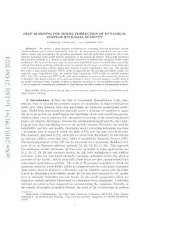 Deep learning for model correction of dynamical systems with data
  scarcity