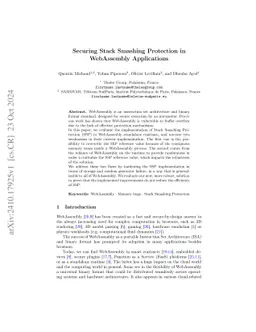 Securing Stack Smashing Protection in WebAssembly Applications