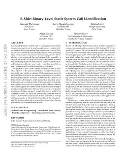 B-Side: Binary-Level Static System Call Identification