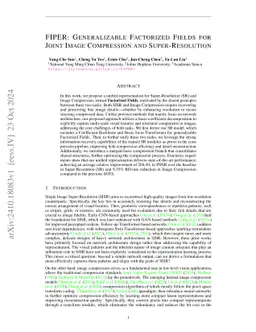 FIPER: Factorized Features for Robust Image Super-Resolution and Compression