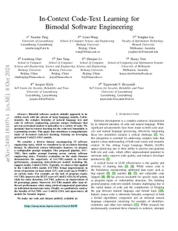 In-Context Code-Text Learning for Bimodal Software Engineering