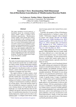 Yesterday's News: Benchmarking Multi-Dimensional Out-of-Distribution Generalization of Misinformation Detection Models