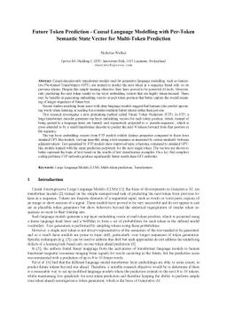 Future Token Prediction -- Causal Language Modelling with Per-Token
  Semantic State Vector for Multi-Token Prediction